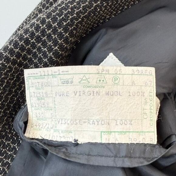 Vintage Mani by Giorgio Armani Wool Plaid Sport Coat Blazer Sz 39R - Picture 12 of 12